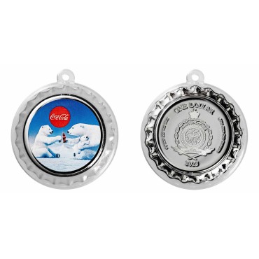 Серебряная монета 6 грамм Белый Медведь Coca-Cola 1 доллар 2023 Ниуэ (цветная)