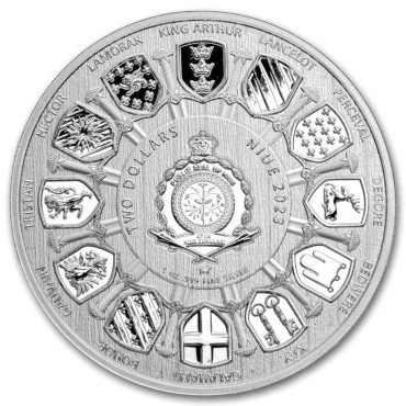 Срібна монета 1oz Камелот: Артур Пендрагон 2 долари 2023 Ніуе