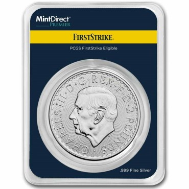 Срібна монета 1oz Британія 2 англійських фунта 2026 Великобританія (MintDirect® Premier + PCGS FS®)