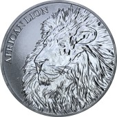 Серебряная монета 1oz Африканский Лев 5000 франков КФА Чад 2018