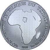Серебряная монета 1oz Африканский Лев 5000 франков КФА Чад 2018