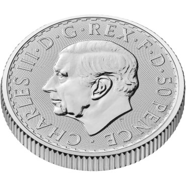 Серебряная монета 1/4oz Британния 50 пенсов 2026 Великобритания