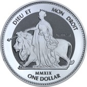 Серебряная монета 1oz Уна и Лев 1 доллар БВО 2019