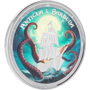 Срібна монета 1oz Антігуа та Барбуда 2 долара 2024 Східні Кариби (кольорова)