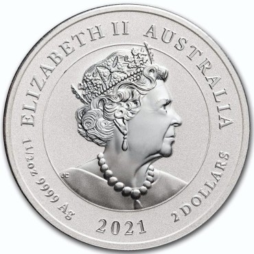 Срібна монета 1,5oz Плямистий Орлиний Скат 2 долари 2021 Австралія