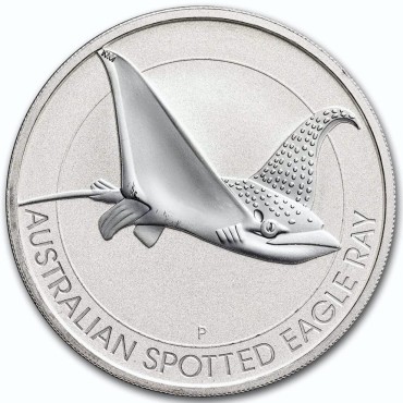 Срібна монета 1,5oz Плямистий Орлиний Скат 2 долари 2021 Австралія