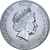 Серебряная монета 1oz Король Лев 2 доллара НИУЭ 2019