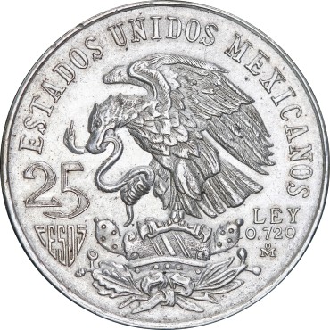 Срібна монета Літні Олімпійські Ігри Мехіко 25 песо 1968 Мексика (AU/BU)