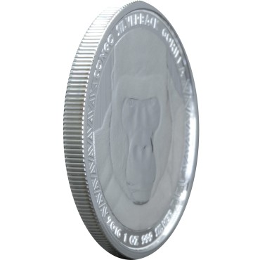 Серебряная монета 1oz Сильвербэк Горилла 5000 франков КФА 2016 Конго