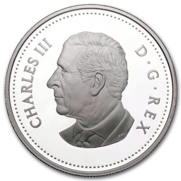 Срібна монета Коронація Короля Карла III 1 долар 2024 Канада (пруф, кольорова)