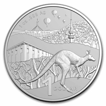Серебряная монета 1oz Кенгуру 1 доллар 2025 Австралия (Frosted Uncirculated)