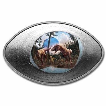 Серебряная монета 1oz Глаз Динозавра 20 долларов 2025 Канада (пруф, цветная)
