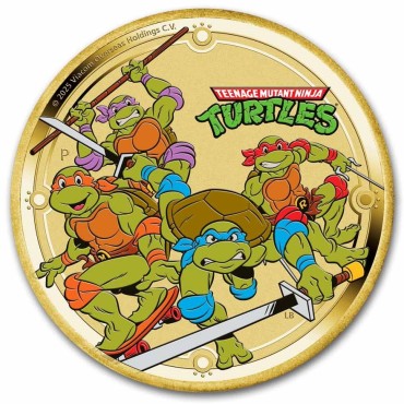 Монета Черепашки-Ниндзя 1 доллар 2025 Тувалу (цветная)