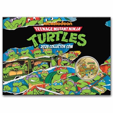 Монета Черепашки-Ніндзя 1 долар 2025 Тувалу (кольорова)