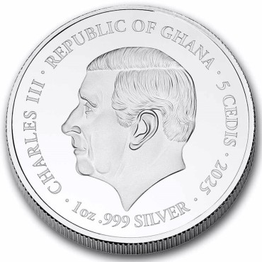 Срібна монета 1oz Свята Діва Марія 5 седи 2025 Гана (пруф)