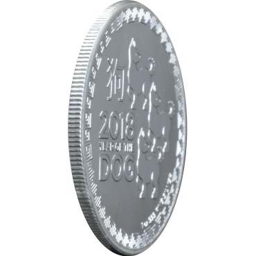 Срібна монета 1oz Рік Собаки 2 долара 2018 НІУЕ