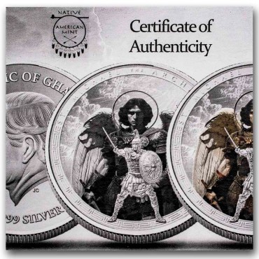 Серебряная монета 1oz Святой Петр 5 седи 2025 Гана (пруф)