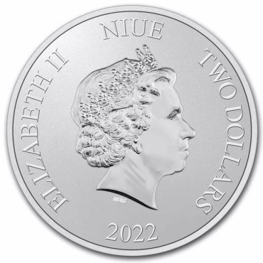 Серебряная монета 1oz Лига Справедливости Комиксов DC: Зеленый Фонарь 2 доллара 2022 Ниуэ