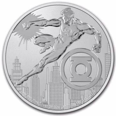 Серебряная монета 1oz Лига Справедливости Комиксов DC: Зеленый Фонарь 2 доллара 2022 Ниуэ