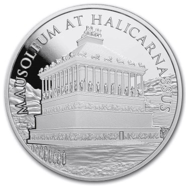Срібний раунд 1oz 7 Чудес Світу: Мавзолей у Галікарнасі гемідрахма США