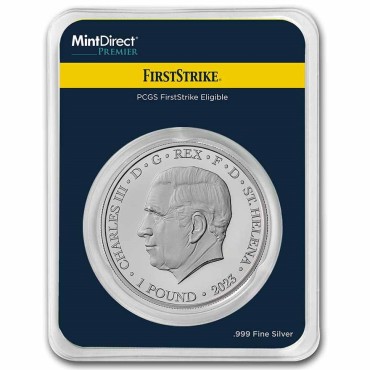 Серебряная монета 1oz Богини: Эос и Лошади 1 фунт стерлингов 2023 Остров Святой Елены (MintDirect® Premier + PCGS FS®)