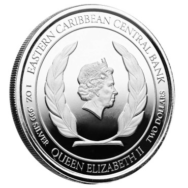 Срібна монета 1oz Сент-Вінсент і Гренадіни 2 долара 2022 Східні Кариби (кольорова)