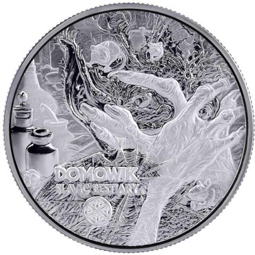 Серебряная монета 2oz Домовик "Славянский Бестиарий" 1000 франков КФА 2024 Камерун