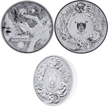 Срібна монета 2oz Домовик "Слов'янський Бестіарій" 1000 франків КФА 2024 Камерун