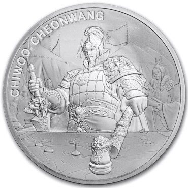 Серебряная монета 1oz Воин Chiwoo Cheonwang 1 clay 2023 Корея