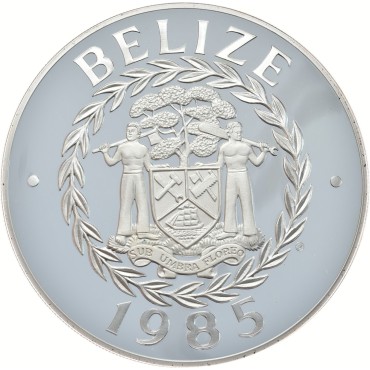 Срібна монета Краснонога Олуша 500 доларів 1985 Беліз