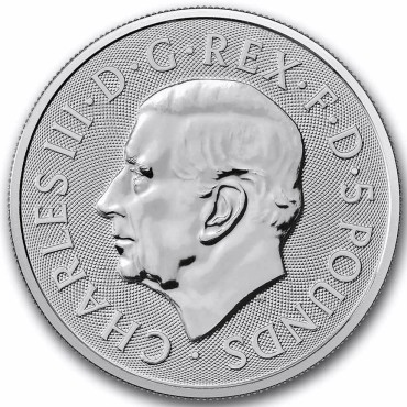 Срібна монета 2oz Королівський Лев "Королівські Звірі Тюдорів" 5 фунтів 2026 Великобританія