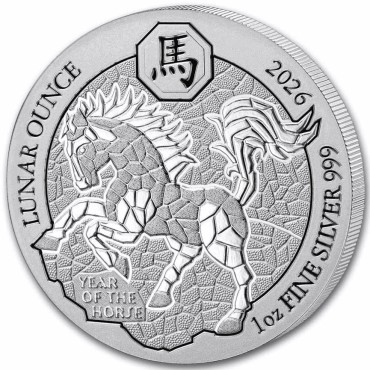 Серебряная монета 1oz Год Лошади 50 франков 2026 Руанда
