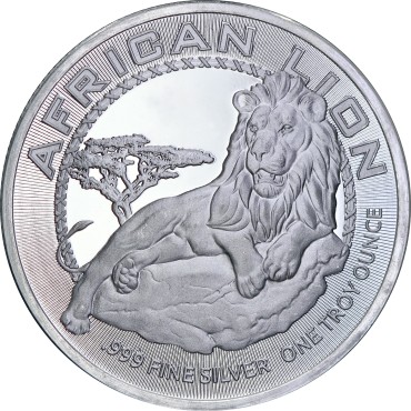 Серебряная монета 1oz Африканский Лев 2 доллара 2017 Ниуэ