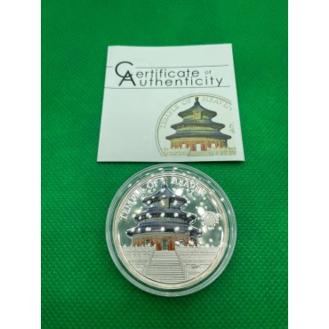 Срібна монета Храм Неба 5 доларів 2011 Палау (кольорова)