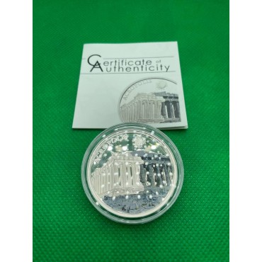 Серебряная монета Акрополь 5 долларов 2010 Палау (цветная)