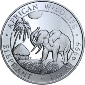 Серебряная монета 1oz Слон 100 шилингов 2017 Сомали