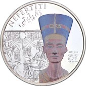 Серебряная монета Нефертити 5 долларов 2013 Ниуэ (цветная)