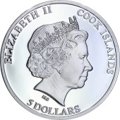 Серебряная монета Нефертити 5 долларов 2013 Ниуэ (цветная)