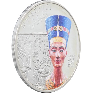 Серебряная монета Нефертити 5 долларов 2013 Ниуэ (цветная)