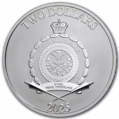 Серебряная монета 1oz Рождественский Микки Маус 2 доллара 2025 Ниуэ