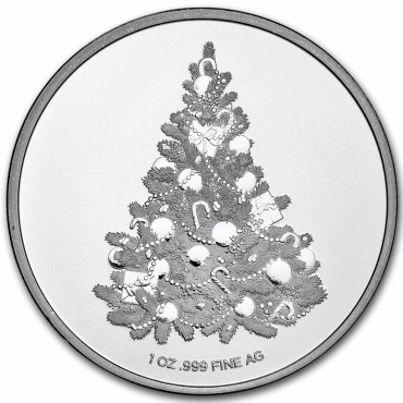 Серебряный раунд 1oz Рождественский Венок США