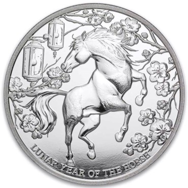 Серебряная монета 1oz Год Лошади 1 доллар 2026 Острова Питкэрн