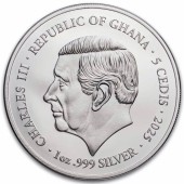 Срібна монета 1oz Мучеництво 12 Апостолів: Юда 5 седи 2025 Гана (пруф)