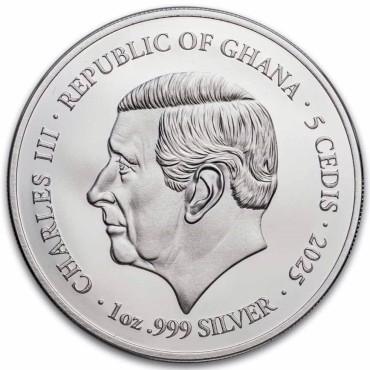 Срібна монета 1oz Мучеництво 12 Апостолів: Юда 5 седи 2025 Гана (пруф)