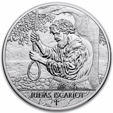 Срібна монета 1oz Мучеництво 12 Апостолів: Юда 5 седи 2025 Гана (пруф)