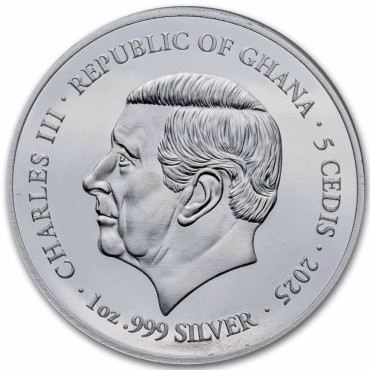 Срібна монета 1oz Мучеництво 12 Апостолів: Яків 5 седі 2025 Гана (пруф)