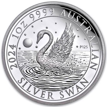 Серебряная монета 1oz Австралийский Лебедь 1 доллар 2024 Австралия (пруф)