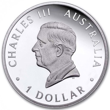 Серебряная монета 1oz Австралийский Лебедь 1 доллар 2024 Австралия (пруф)