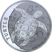 Серебряная монета 1oz Черепаха 2 доллара 2017 Ниуэ