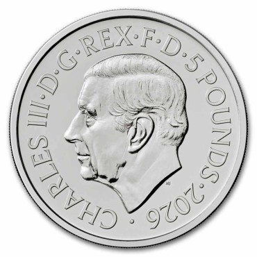 Монета Портрет Королеви 5 фунтів 2026 Великобританія